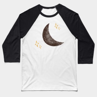 Pencil Graphic of Half Moon and Stars Baseball T-Shirt